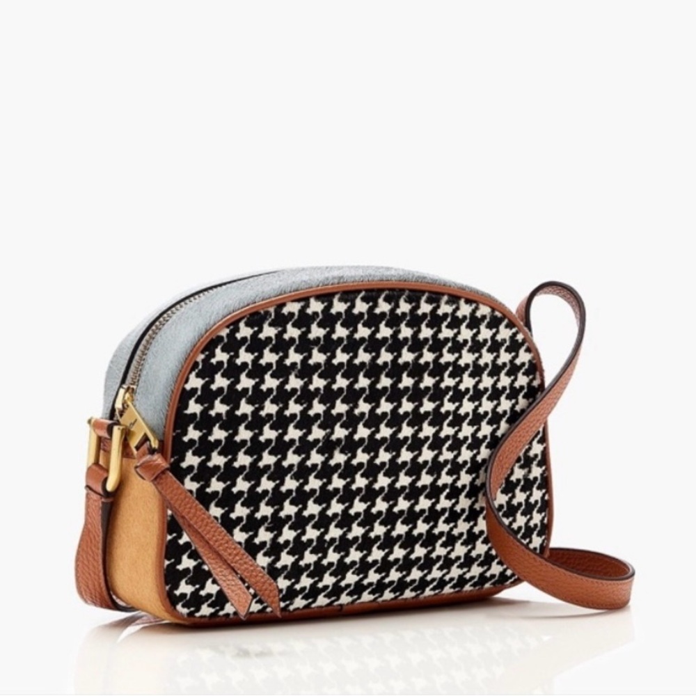 J Crew Devon cross-body houndstooth purse handbag bag